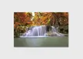 Πίνακας σε καμβά για ξενοδοχείο, Τοπίο με καταρράκτες, αφηρημένο στυλ, με φυσική και μοντέρνα διακόσμηση.