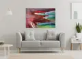 Πίνακας σε καμβά για χώρο που μπορεί να προορίζεται, με αφηρημένο σχέδιο και μοντέρνο στυλ διακόσμησης.