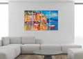 Πίνακας σε καμβά για μοντέρνο χώρο, 'PAIN-246', με αφηρημένα σχέδια, σε στυλ Pop Art.