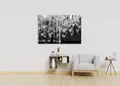 Πίνακας σε καμβά για μοντέρνο χώρο, ασπρόμαυρη εικόνα, με αφηρημένο στυλ και διακόσμηση.