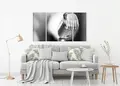 Πίνακας σε καμβά για μοντέρνο χώρο, ασπρόμαυρη εικόνα με αφηρημένο στυλ διακόσμησης.
