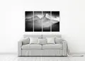 Πίνακας σε καμβά για το χώρο που μπορεί να προορίζεται, ασπρόμαυρη εικόνα με αφηρημένο στυλ και μοντέρνα διακόσμηση.