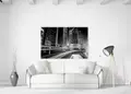 Πίνακας σε καμβά για εσωτερικό χώρο, ασπρόμαυρη εικόνα, με αφηρημένο στυλ και minimal διακόσμηση.