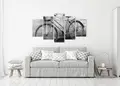 Πίνακας σε καμβά για μοντέρνο χώρο, ασπρόμαυρη εικόνα, αφηρημένο στυλ.
