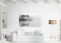 Πίνακας σε καμβά για μοντέρνο χώρο, ασπρόμαυρη εικόνα, αφηρημένο στυλ.