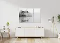 Πίνακας σε καμβά για μοντέρνο χώρο, ασπρόμαυρη εικόνα, αφηρημένο στυλ.