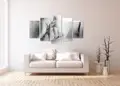 Πίνακας σε καμβά για μοντέρνο χώρο με ασπρόμαυρη εικόνα, αφηρημένο στυλ και minimal διακόσμηση.