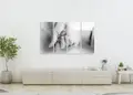 Πίνακας σε καμβά για μοντέρνο χώρο με ασπρόμαυρη εικόνα, αφηρημένο στυλ και minimal διακόσμηση.