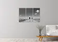 Πίνακας σε καμβά για μοντέρνο χώρο, με ασπρόμαυρη εικόνα, αφηρημένο στυλ.
