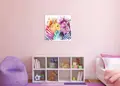 Πίνακας σε καμβά για παιδικό δωμάτιο, με αφηρημένα σχέδια σε ζωηρά χρώματα, μοντέρνου στυλ διακόσμησης.