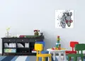 Πίνακας σε καμβά για παιδικό δωμάτιο, με παιδικά σχέδια σε αφηρημένο στυλ, ιδανικός για μοντέρνα διακόσμηση.