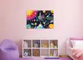 Πίνακας σε καμβά για παιδικό δωμάτιο, με θέμα παιδικές εικόνες, σε ζωηρό και μοντέρνο στυλ διακόσμησης.