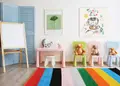 Πίνακας σε καμβά για παιδικό δωμάτιο, με αφηρημένα σχέδια και μοντέρνο στυλ διακόσμησης.