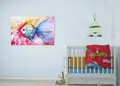 Πίνακας σε καμβά για παιδικό δωμάτιο, με παιδικές εικόνες, σε ρεαλιστικό και μοντέρνο στυλ διακόσμησης.