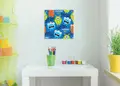 Πίνακας σε καμβά για παιδικό δωμάτιο με ζωάκια, στυλ αφηρημένο και μοντέρνο.