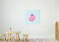 Πίνακας σε καμβά για παιδικό δωμάτιο με παιδικές εικόνες και χαρούμενα χρώματα, σε μοντέρνο στυλ διακόσμησης.