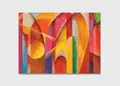 Πίνακας σε καμβά για μοντέρνο χώρο, αφηρημένη εικόνα με δυναμικά χρώματα, κατάλληλος για εικαστική διακόσμηση.