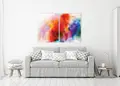 Πίνακας σε καμβά για μοντέρνο χώρο, αφηρημένη εικόνα, με χρώματα και σχήματα, σε αφηρημένο και minimal στυλ διακόσμησης.
