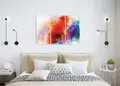 Πίνακας σε καμβά για μοντέρνο χώρο, αφηρημένη εικόνα, με χρώματα και σχήματα, σε αφηρημένο και minimal στυλ διακόσμησης.