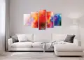 Πίνακας σε καμβά για μοντέρνο χώρο, αφηρημένη εικόνα, με χρώματα και σχήματα, σε αφηρημένο και minimal στυλ διακόσμησης.