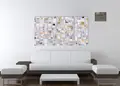 Πίνακας σε καμβά αφηρημένων εικόνων για μοντέρνο χώρο, με χρώματα και σχέδια, σύγχρονο στυλ διακόσμησης.