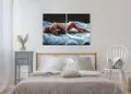 Πίνακας σε καμβά για bedroom, με αισθησιακή θεματολογία, σε ρεαλιστικό στυλ, μοντέρνα διακόσμηση.