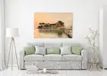 Πίνακας σε καμβά για χώρο που μπορεί να προορίζεται για σαλονάκι, με τοπίο, σε ρεαλιστικό στυλ και μοντέρνα διακόσμηση.