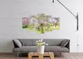Πίνακας σε καμβά για τοίχο, Τοπίο σε φυσικό τοπίο, με ζωντανά χρώματα, σε αφηρημένο και μοντέρνο στυλ διακόσμησης.