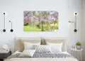 Πίνακας σε καμβά για τοίχο, Τοπίο σε φυσικό τοπίο, με ζωντανά χρώματα, σε αφηρημένο και μοντέρνο στυλ διακόσμησης.