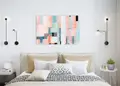 Πίνακας σε καμβά αφηρημένου στυλ, κατάλληλος για μοντέρνο χώρο, με εντυπωσιακά χρώματα.