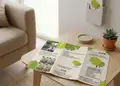 Διαφημιστικό φυλλάδιο με ζωντανά χρώματα και πτυσσόμενο σχέδιο.