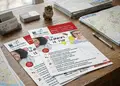 Flyer εκτυπώσεων με ζωντανά χρώματα και ευδιάκριτο σχέδιο, ιδανικό για εκπτώσεις και προωθητικές ενέργειες.