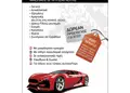 Flyer εκτυπώσεων με έντονα κόκκινα και κίτρινα χρώματα, σύγχρονες γραμματοσειρές και επαγγελματικά γραφικά.