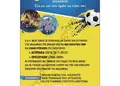 Δημιουργικό flyer για προώθηση με πορτοκαλί και πράσινα χρώματα, δυναμικά γραφικά και αναγνώσιμα κείμενα.