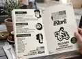 Κατάλογος café με μοντέρνα διάταξη, ευχάριστους χρωματικούς συνδυασμούς και προσαρμοσμένο λογότυπο.