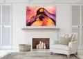 Πίνακας σε καμβά για μοντέρνο χώρο, αβSTRACT στυλ, με έντονα χρώματα και γεωμετρικά σχέδια.
