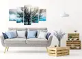Πίνακας σε καμβά για χώρο που μπορεί να προορίζεται για σαλόνι, με τοπίο φύσης σε ρεαλιστικό και μοντέρνο στυλ.
