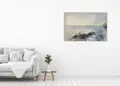 Πίνακας σε καμβά για χώρο που μπορεί να προορίζεται για το σαλόνι, με τοπίο και φύση, σε αφηρημένο στυλ και μοντέρνα διακόσμηση.