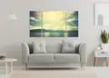 Πίνακας σε καμβά που μπορεί να προορίζεται για καθιστικό, με τοπίο φύσης και αφηρημένο στυλ, μοντέρνα διακόσμηση.