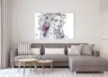 Πίνακας σε καμβά για χώρο που μπορεί να προορίζεται για σαλόνι, με αφηρημένο στυλ και μοντέρνα διακόσμηση.
