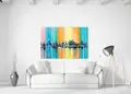 Πίνακας σε καμβά για εσωτερικό χώρο, αφηρημένο στυλ με έντονα χρώματα, μοντέρνα διακόσμηση.