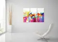Πίνακας σε καμβά για μοντέρνο χώρο, με αφηρημένα σχέδια σε έντονα χρώματα, ιδανικός για διακόσμηση.