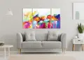 Πίνακας σε καμβά για μοντέρνο χώρο, με αφηρημένα σχέδια σε έντονα χρώματα, ιδανικός για διακόσμηση.
