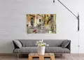 Πίνακας σε καμβά για χώρο που μπορεί να προορίζεται ως σαλόνι, με τοπίο, σε ρεαλιστικό και μοντέρνο στυλ διακόσμησης.