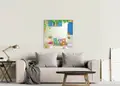 Πίνακας σε καμβά για χώρο που μπορεί να προορίζεται ως σαλόνι, με τοπίο, μοντέρνο και φυσικό στυλ.