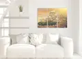 Πίνακας σε καμβά για χώρο που μπορεί να προορίζεται για σαλόνι, με τοπίο και φύση, σε ρεαλιστικό στυλ και μοντέρνα διακόσμηση.