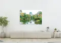 Πίνακας σε καμβά για χώρο που μπορεί να προορίζεται για σαλόνι, τοπίο με φυσικά στοιχεία, σε μοντέρνο και αφηρημένο στυλ.