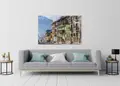 Πίνακας σε καμβά για χώρο που μπορεί να προορίζεται ως σαλονάκι, με θέμα τοπίο, σε αφηρημένο στυλ, μοντέρνα διακόσμηση.