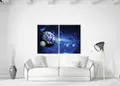 Πίνακας σε καμβά για χώρο που μπορεί να προορίζεται ως γραφείο, με θέμα το διάστημα, σε αφηρημένο στυλ, μοντέρνα διακόσμηση.
