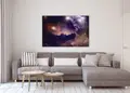 Πίνακας σε καμβά για χώρο που μπορεί να προορίζεται για γραφείο, με θέμα το διάστημα, σε αφηρημένο και μοντέρνο στυλ διακόσμησης.